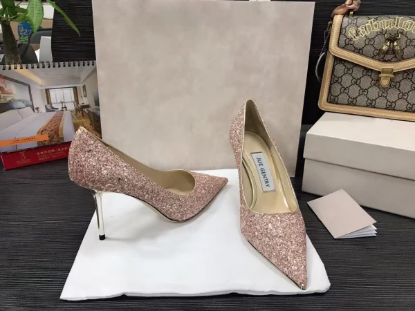 Scintillantes Vert Soirée Paillettes Escarpins 2021 Cuir 8 cm Talons Aiguilles Talons Hauts À Bout Pointu Escarpins