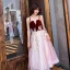 Chic / Beautiful Burgundy Homecoming Graduation Dresses 2019 A-Line / Princess Suede Spaghetti Straps Lace Flower Sleeveless Backless Tea-length Formal Dresses