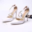 Modest / Simple Nude Evening Party Womens Shoes 2019 Leather Ankle Strap 11 cm Stiletto Heels Pointed Toe High Heels