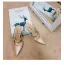 Chic / Beautiful Silver Casual Womens Sandals 2019 Leather Satin Rhinestone 9 cm Stiletto Heels Sandals Pointed Toe