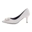 Classy Ivory Wedding Shoes 2019 Leather Lace Rhinestone 7 cm Stiletto Heels Pointed Toe Wedding Pumps