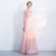 Chic / Belle Robe De Soirée 2017 Princesse En Dentelle Paillettes Ceinture Encolure Dégagée 1/2 Manches Longue Robe De Ceremonie