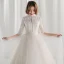 Schöne Ballkleid Brautkleider / Hochzeitskleider 2017 Spitze Blumen Stehkragen Rückenfreies 1/2 Ärmel Lange Hochzeit