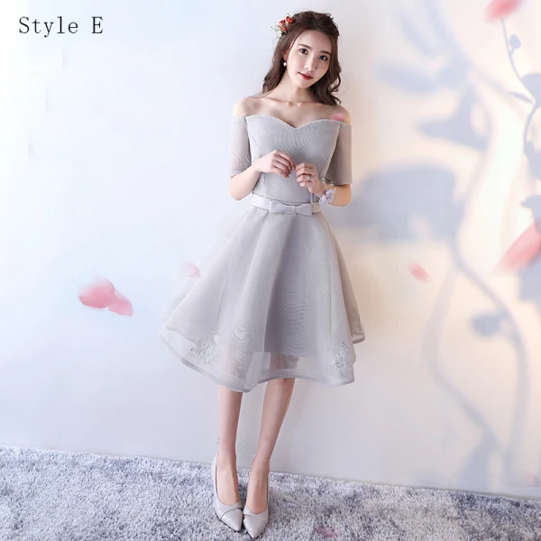 bridesmaid dress short Simple White Off Shoulder Short Bridesmaid Dress PB153