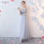 Chic / Beautiful Sky Blue Bridesmaid Dresses 2017 A-Line / Princess Crossed Straps Lace Flower Bow Backless Ankle Length Bridesmaid Wedding Party Dresses