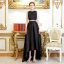 2 Piece Burgundy Cocktail Dresses 2017 A-Line / Princess Charmeuse U-Neck Lace Embroidered Cocktail Party Formal Dresses
