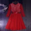 Chic / Belle Rouge Robe De Graduation 2018 Princesse En Dentelle U-Cou Dos Nu de retour Robe De Ceremonie