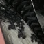 Chic / Belle Noire Grande Taille Robe De Soirée 2018 Princesse 1/2 Manches V-Cou Tulle En Dentelle Bretelles croisées Appliques Dos Nu Perlage Été Soirée Robe De Ceremonie