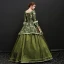 Vintage / Retro Clover Green Floor-Length / Long Ball Gown Prom Dresses 2018 U-Neck 3/4 Sleeve Beading Crystal Printing Prom Evening Dresses