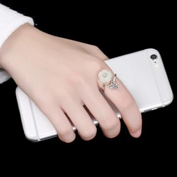 Klassisk Elegant Hvit Håndlaget Blomst Heldig Ringe Sterling Sølv Arbeid Ferie Ringer 2019 Tilbehør