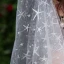 Glittrande Bling Bling Vita Bröllop Spets Tyll Appliqués Korta Brudslöja 2019