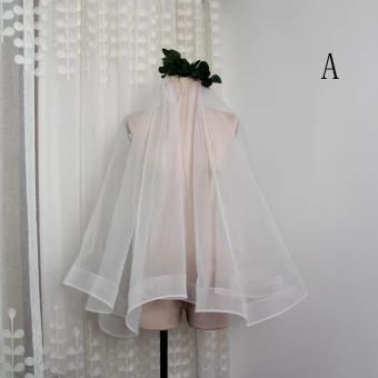 Modern Fashion White Short Wedding Veils Ruffle Chiffon Wedding Accessories 2019