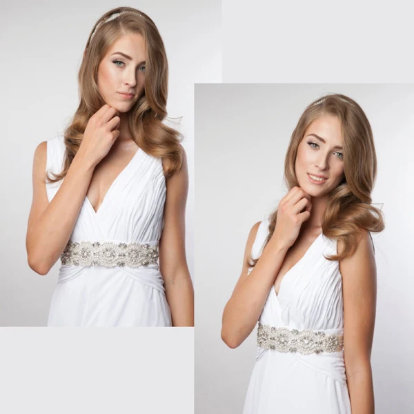 Luxury / Gorgeous Ivory Wedding Sash 2020 Satin Metal Beading Crystal Pearl Rhinestone Bridal Prom Accessories