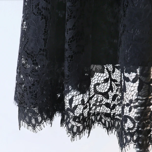 Sexy Stunning Black Evening Dresses 2020 A-Line / Princess 1/2 Sleeves Handmade Solid Color Tea-length Evening Party Outdoor / Garden Summer Formal Dresses