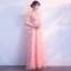 Chic / Beautiful Candy Pink Floor-Length / Long Evening Dresses  2018 A-Line / Princess V-Neck Tulle Appliques Backless Beading Sequins Evening Party Formal Dresses