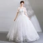 Erschwinglich Weiß Lange Hochzeit 2018 U-Ausschnitt Tülle Perlenstickerei Applikationen Rückenfreies Ballkleid Brautkleider