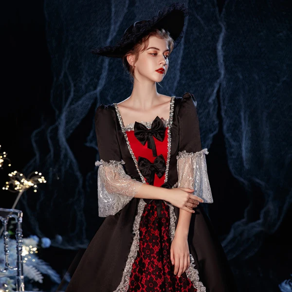 red gothic dress Forest Green Midi Dress main image 1