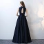 Elegante Marineblau Abendkleider 2017 Ärmellos Rückenfreies Perle Riemchen Charmeuse Festliche Kleider