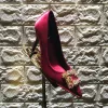 Único Champán 2017 Punta Estrecha High Heels Oficina Charmeuse Rebordear Rhinestone 9 cm Fiesta Noche Zapatos De Mujer