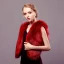 Bordeaux Hiver Fausse Fourrure Soirée Mariage Promo Manteaux / vestes 2017