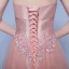 Chic / Beautiful Pearl Pink Evening Dresses  2018 A-Line / Princess Tulle Strapless Appliques Backless Beading Evening Party Formal Dresses