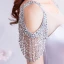 Amazing / Unique Trumpet / Mermaid Silver U-Neck 2018 Evening Dresses  Backless Beading Sequins Charmeuse Evening Party Formal Dresses