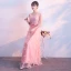 Chic / Beautiful Candy Pink Floor-Length / Long Evening Dresses  2018 A-Line / Princess V-Neck Tulle Appliques Backless Beading Sequins Evening Party Formal Dresses