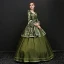 Vintage / Retro Clover Green Floor-Length / Long Ball Gown Prom Dresses 2018 U-Neck 3/4 Sleeve Beading Crystal Printing Prom Evening Dresses