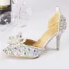 Fabulous Bling Bling White 8 cm Red Carpet Wedding Pumps Beading Crystal Rhinestone Stiletto Heels Wedding Shoes 2018