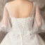 Chic / Belle Blanche Grande Taille Robe Boule Robe De Mariée 2019 V-Cou Dentelle Tulle Fait main Chapel Train Mariage