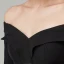 Schlicht Empire Schwarz Abendkleider 2020 Lange Ärmel Off Shoulder Satin Rückenfreies Sweep / Pinsel Zug Abend Festliche Kleider