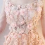 Amazing / Unique Blushing Pink Floor-Length / Long Evening Dresses  2018 A-Line / Princess Tulle Lace-up U-Neck Appliques Backless Beading Formal Dresses