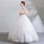 Erschwinglich Weiß Lange Hochzeit 2018 U-Ausschnitt Tülle Perlenstickerei Applikationen Rückenfreies Ballkleid Brautkleider
