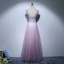 Fine Purple Selskapskjoler 2017 Prinsesse V-Hals Blonder Perle Ryggløse Appliques Beading Håndlaget Aften Formelle Kjoler