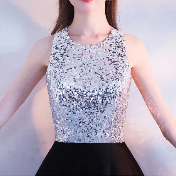 Scintillantes Noire Robe De Soirée 2017 Princesse Charmeuse Dos Nu Glitter Paillettes Soirée Robe De Ceremonie