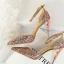 Sparkly Silver High Heels 2018 Cocktail Party Evening Party Prom 9 cm Heels Pointed Toe Ankle Strap Glitter Womens Shoes