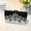 Chic / Beautiful 2017 Black White Leaf Crystal Rhinestone PU Cocktail Party Evening Party Outdoor / Garden Clutch Bags