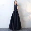 Elegante Marineblau Abendkleider 2017 Ärmellos Rückenfreies Perle Riemchen Charmeuse Festliche Kleider