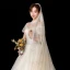 Amazing / Unique Champagne Glitter Wedding Veils 2020 Tulle Sequins 3 m Chapel Train Wedding Accessories