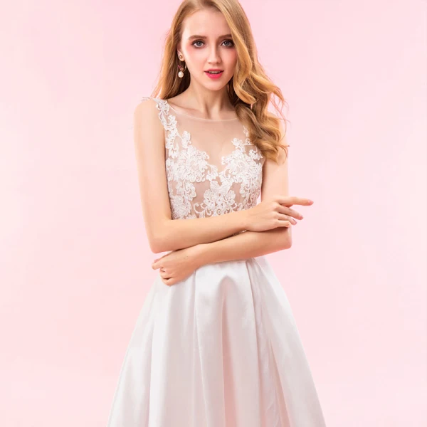 Modern / Fashion Ivory Wedding Cathedral Train 2018 Charmeuse U-Neck See-through Lace-up Backless Pierced Empire Wedding Dresses