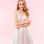 Modern / Fashion Ivory Wedding Cathedral Train 2018 Charmeuse U-Neck See-through Lace-up Backless Pierced Empire Wedding Dresses