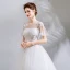 Erschwinglich Weiß Lange Hochzeit 2018 U-Ausschnitt Tülle Perlenstickerei Applikationen Rückenfreies Ballkleid Brautkleider
