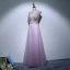 Fine Purple Selskapskjoler 2017 Prinsesse V-Hals Blonder Perle Ryggløse Appliques Beading Håndlaget Aften Formelle Kjoler