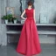 2 Piece Burgundy Cocktail Dresses 2017 A-Line / Princess Charmeuse U-Neck Lace Embroidered Cocktail Party Formal Dresses