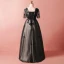 Chic / Belle Noire Grande Taille Robe De Soirée 2018 Princesse 1/2 Manches V-Cou Tulle En Dentelle Bretelles croisées Appliques Dos Nu Perlage Été Soirée Robe De Ceremonie