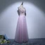 Fine Purple Selskapskjoler 2017 Prinsesse V-Hals Blonder Perle Ryggløse Appliques Beading Håndlaget Aften Formelle Kjoler