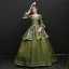 Vintage / Retro Clover Green Floor-Length / Long Ball Gown Prom Dresses 2018 U-Neck 3/4 Sleeve Beading Crystal Printing Prom Evening Dresses