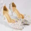 Fantastisk Bling Bling Vita 8 cm Röda mattan Bröllop Pumps Beading Kristall Rhinestone Stilettklackar Brudskor 2018