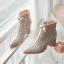 Scintillantes Bling Bling Doré Mariage Bottes 2020 Glitter Paillettes Polyester Bottines À Bout Pointu 6 cm Chaussure De Mariée