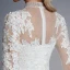 Luxury / Gorgeous White Wedding Dresses 2020 A-Line / Princess High Neck Long Sleeve 3D Lace Zipper Up Appliques Backless Beading Crystal Chapel Train Wedding